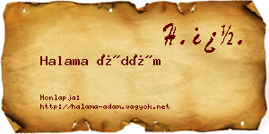 Halama Ádám névjegykártya